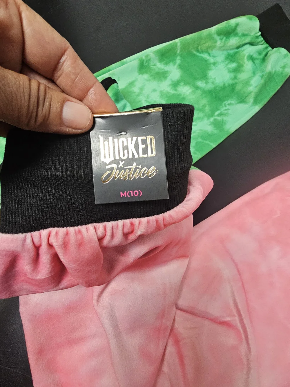 Justice Pink & Green Tie-Dye Jogger Sweatpants
